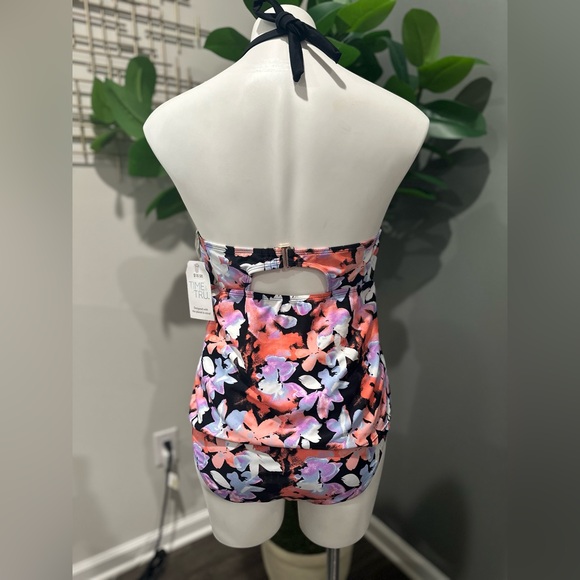 New Time and Tru Women's Plus Watercolor Tie Swim Top and Bottom Medium 8/10 - Picture 3 of 10